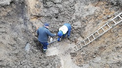 31.03.2021. ūdensvada plīsums Saules ielā, Jumpravā